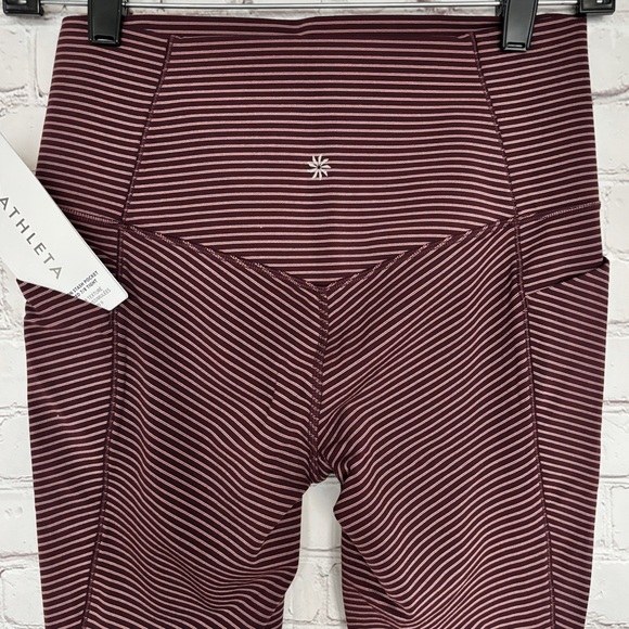 ATHLETA Salutation Stash Pocket II Textured 7/8 Striped Tight--S - Picture 6 of 16